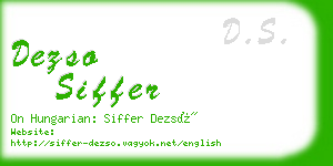 dezso siffer business card